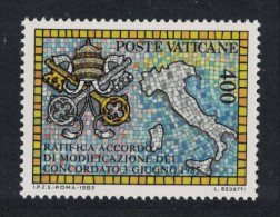 Vatican Roman Mosaic Map Of Italy Symbol Of Holy See 1985 MNH SG#842 Sc#765 - Ongebruikt
