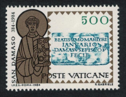 Vatican Pope St Damasus 500L 1984 MNH SG#827 Sc#750 - Unused Stamps