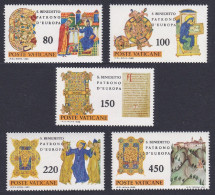 Vatican 1500th Birth Anniversary Of St Benedict 5v 1980 MNH SG#735-739 Sc#668-672 - Unused Stamps