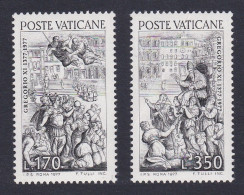 Vatican Frescos By G. Vasari Pope Gregory 2v 1977 MNH SG#677-678 Sc#614a - Unused Stamps