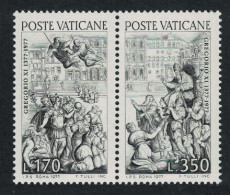 Vatican Frescos By G. Vasari Pope Gregory 2v In Pair 1977 MNH SG#677-678 Sc#614a - Ongebruikt