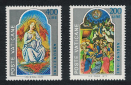 Vatican Miniatures From Apostolic Library Assumption 2v 1977 MNH SG#679-680 Sc#615-616 - Unused Stamps