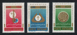 Vatican 41st International Eucharistic Congress 3v 1976 MNH SG#656-658 Sc#592-594 - Nuovi