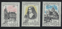 Vatican Birth Centenary Of St Teresa 3v 1973 MNH SG#594-596 Sc#534-536 - Nuovi