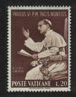 Vatican Pope Paul's Visit To The UN New York 20L 1965 MNH SG#460 Sc#416 - Unused Stamps
