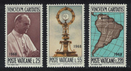 Vatican Pope Paul's Visit To Colombia 3v 1968 MNH SG#513-515 Sc#461-463 - Neufs