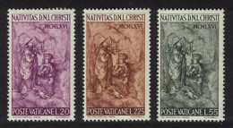 Vatican 'The Nativity' Sculpture By Scorzelli Christmas 3v 1966 MNH SG#489-491 Sc#445-447 - Unused Stamps