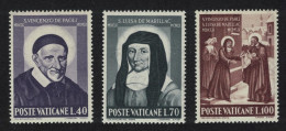 Vatican St Vincent De Paul And St Louise De Marillac 3v 1960 MNH SG#337-339 Sc#295-297 - Ongebruikt