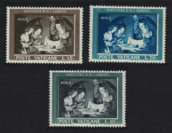 Vatican 'The Nativity' Painting By Gerard Honthorst Christmas 3v 1960 MNH SG#334-336 Sc#292-94 - Nuovi