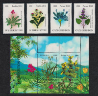 Uzbekistan Flowers Flora Endangered Species 4v+MS 2012 MNH SG#828-MS831a MI#2007-2020+Block 62 - Ouzbékistan