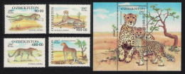 Uzbekistan Cheetah Gepard Acinonyx Jubatus Gepard 4v+MS 2007 MNH SG#612-MS616 MI#754-757+Block 49 - Usbekistan