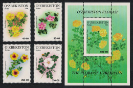 Uzbekistan Roses Flowers 4v+MS 2006 MNH SG#578-MS582 - Uzbekistan