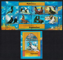 Uzbekistan Pigeons Birds Sheetlet Of 8v+MS 2005 MNH SG#MS483-MS484 MI#569-576+ Block37 - Uzbekistan