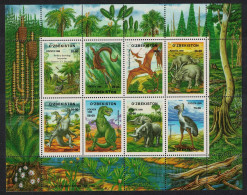 Uzbekistan Dinosaurs Prehistoric Animals 8v Sheetlet 1999 MNH SG#228-235 MI#232-239KB - Uzbekistan