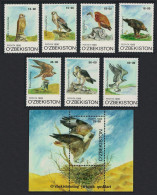 Uzbekistan Kestrel Eagle Falcon Vulture Osprey Birds Of Prey 7v+MS 1999 MNH SG#212-MS219 MI#216-222+Block 23 - Usbekistan