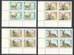 Uzbekistan WWF Markhor Screw Horn Goat 4v Corner Blocks Of 4 1995 MNH SG#62-65 MI#61-64 Sc#64-67 - Ouzbékistan