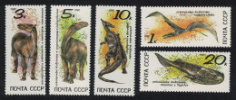 USSR Sordes Pterosaur Saurolophus Prehistoric Animals 5v 1990 MNH SG#6173-6177 MI#6116-6120 - Unused Stamps
