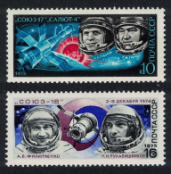 USSR Space Flights 'Soyuz 16' And Soyuz 17' 1975 MNH SG#4382-4383 - Unused Stamps