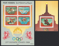 Yemen Horses Water Polo Wrestling Olympic Games Los Angeles 2 MSs 1984 MNH SG#MS319 - Jemen