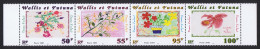 Wallis And Futuna Children's Flowers Paintings Strip Of 4v 2001 MNH SG#779-782 Sc#540 - Neufs