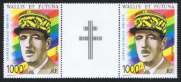 Wallis And Futuna General De Gaulle Pair With Cross Label 1990 MNH SG#568 MI#587 Sc#C165 - Ungebraucht