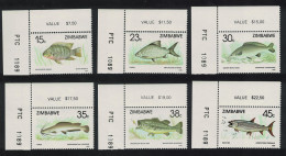 Zimbabwe Fish 6v Corners Control Numbers 1989 MNH SG#756-761 - Zimbabwe (1980-...)