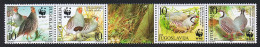 Yugoslavia Birds WWF Partridges Strip Of 4v+label 2000 MNH SG#3236-3239 MI#2966-2969 Sc#2479 A-d - Autres & Non Classés