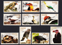 Zaire Kingfisher Turaco Vulture Grebe Birds 10v 1982 MNH SG#1133-1142 MI#792-801 Sc#1091-1100 - Unused Stamps