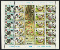Yugoslavia Birds WWF Partridges Sheetlet Of 5 Strips 2000 MNH SG#3236-3239 MI#2966-2969 Sc#2479 A-d - Autres & Non Classés