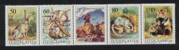 Yugoslavia Animals Hare Squirrel Dormouse Hamster Strip 1992 MNH SG#2767-2770 - Sonstige & Ohne Zuordnung