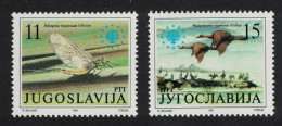 Yugoslavia Pygmy Cormorants Birds Mayfly Nature Protection 2v 1991 MNH SG#2745-2746 - Andere & Zonder Classificatie