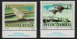 Yugoslavia Pygmy Cormorants Birds Mayfly Nature Protection 2v Margins 1991 MNH SG#2745-2746 - Andere & Zonder Classificatie