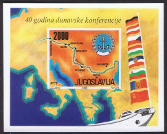 Yugoslavia Ship Flags Map Danube Conference MS 1988 MNH SG#MS2470 Sc#1904 - Sonstige & Ohne Zuordnung