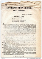 1848 MILANO CIRCOLARE - Historical Documents