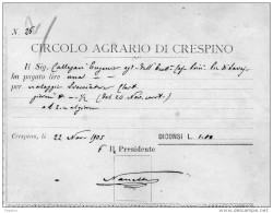 1905 CIRCOLO AGRARIO DI CRESPINO - Documents Historiques