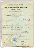 1916 ASSOCIAZIONE PROVINCIALE FRA PROPRIETARI E FITTAVOLI - Historische Documenten