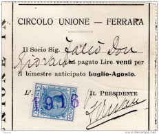 1916 CIRCOLO UNIONE FERRARA - Historische Documenten