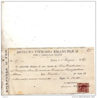 1897 ISTITUTO VITTORIO EMANUELE 2  PER I FANCIULLI CIECHI FIRENZE - Documents Historiques