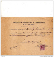 1886 FIRENZE GABINETTO SCIENTIFICO E LETTERARIO DI G.P. VIEUSSEUX - Historische Dokumente