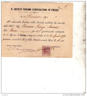 1890 SOCIETÀ TOSCANA D'ORTICULTURA IN FIRENZE - Historical Documents