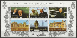 ANGUILLA 1974 Birth Centenary Of Sir Winston Churchill MNH MINATURE SHEET - Anguilla (1968-...)