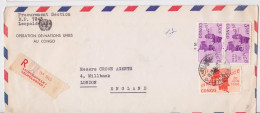 Congo Léopoldville Lettre Recommandée Onu Timbre Stamp Registered Air Mail Cover 1962 - Brieven En Documenten
