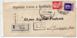 1939  LETTERA RACCOMANDATA CON ANNULLO PALERMO 2 - Marcophilie