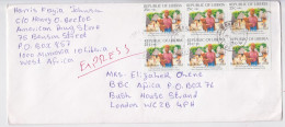 Liberia Monrovia Lettre Exprès Timbre Stamp Express Air Mail Cover - Liberia