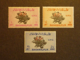 Inde, BAHAWALPUR, Année 1949, Anniversaire U.P.U., TIMBRES De SERVICE, YT N° 26 - 27 - 28 Neufs MH* - Bahawalpur
