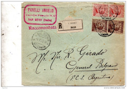 1925 LETTERA RACCOMANDATA CON ANNULLO SANREMO X ARGENTINA - Poststempel