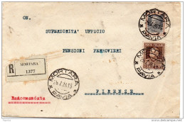 1928 LETTERA RACCOMANDATA CON ANNULLO MORTARA PAVIA - Marcophilie