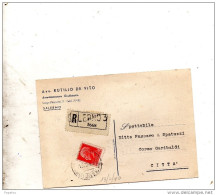 1940 CARTOLINA  RACCOMANDATA CON ANNULLO SALERNO - Poststempel