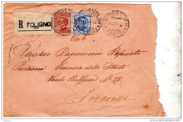 1937  LETTERA RACCOMANDATA CON ANNULLO FOLIGNO - Storia Postale