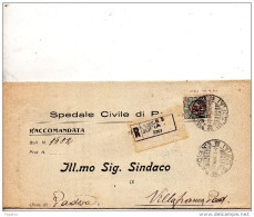 1923 LETTERA RACCOMANDATA CON ANNULLO PADOVA  3 S. SOFIA - Marcophilie